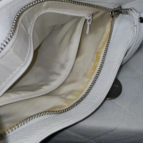 The Sak White Leather With Logo Charm Crossbody Shoulder Bag - Picture 8 of 11